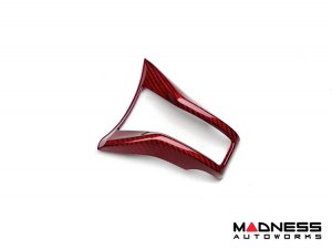 Alfa Romeo Giulia Steering Wheel Trim - Carbon Fiber - Lower Spoke Trim - QV Model - 2020+ models - Red Candy